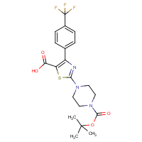 CAS:887267-71-2 | PC1899 | 2-(Piperazin-1-yl-N-BOC protected)-4-[4-(trifluoromethyl)phenyl]-1,3-thiazole-5-carboxylic acid