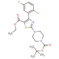 CAS:887267-72-3 | PC1901 | tert-Butyl 4-[4-(2,5-difluorophenyl)-5-ethoxycarbonylthiazol-2-yl]piperazine-1-carboxylate