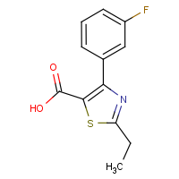 CAS: 887267-82-5 | PC1912 | 2-Ethyl-4-(3-fluorophenyl)-1,3-thiazole-5-carboxylic acid