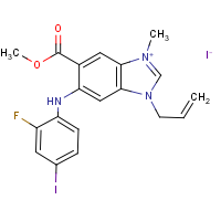 CAS: | PC200028 | 5-[(2-Fluoro-4-iodophenyl)amino]-6-(methoxycarbonyl)-1-methyl-3-(prop-2-en-1-yl)-1,3-benzodiazol-1-ium iodide