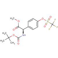 CAS:313490-19-6 | PC200379 | Methyl (2R)-2-{[(tert-butoxy)carbonyl]amino}-2-{4-[(trifluoromethane)sulfonyloxy]phenyl}acetate