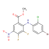 CAS:1582770-01-1 | PC200460 | Methyl 2-[(4-bromo-2-chlorophenyl)amino]-3,4-difluoro-5-nitrobenzoate