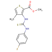 CAS:2197054-51-4 | PC300909 | Methyl 3-({[(4-fluorophenyl)amino]carbonothioyl}amino)-4-methylthiophene-2-carboxylate