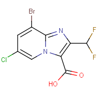 CAS:2514942-12-0 | PC301050 | 8-Bromo-6-chloro-2-(difluoromethyl)imidazo[1,2-a]pyridine-3-carboxylic acid