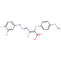 CAS:220088-47-1 | PC31256 | 3-chloro-4-[2-(3-chloro-4-fluorophenyl)hydrazono]-2-(4-methoxyphenoxy)but-2-enoic acid