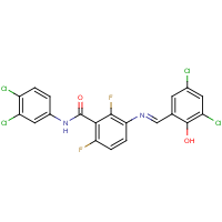 CAS:646497-70-3 | PC31453 | 3-{[(3,5-dichloro-2-hydroxyphenyl)methylene]amino}-N-(3,4-dichlorophenyl)-2,6-difluorobenzamide