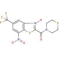CAS:680580-07-8 | PC31560 | 7-nitro-2-(1,4-thiazinan-4-ylcarbonyl)-5-(trifluoromethyl)-1,3-benzothiazol-3-ium-3-olate