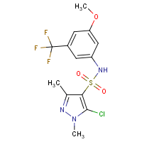 CAS:648408-34-8 | PC31578 | N4-[3-methoxy-5-(trifluoromethyl)phenyl]-5-chloro-1,3-dimethyl-1H-pyrazole-4-sulphonamide