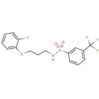 CAS:648408-66-6 | PC31590 | N-{3-[(2-fluorophenyl)thio]propyl}-3-(trifluoromethyl)benzenesulphonamide