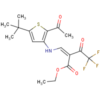 CAS:648410-11-1 | PC31616 | ethyl 3-{[2-acetyl-5-(tert-butyl)-3-thienyl]amino}-2-(2,2,2-trifluoroacetyl)acrylate