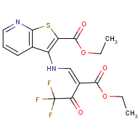 CAS:648410-28-0 | PC31625 | ethyl 3-{[2-(ethoxycarbonyl)-4,4,4-trifluoro-3-oxobut-1-enyl]amino}thieno[2,3-b]pyridine-2-carboxyla