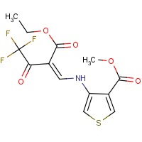 CAS: 648859-32-9 | PC31637 | methyl 4-{[2-(ethoxycarbonyl)-4,4,4-trifluoro-3-oxobut-1-enyl]amino}thiophene-3-carboxylate