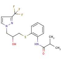 CAS:648427-22-9 | PC31711 | N1-[2-({2-hydroxy-3-[3-(trifluoromethyl)-1H-pyrazol-1-yl]propyl}thio)phenyl]-2-methylpropanamide