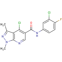 CAS: 649665-04-3 | PC31800 | N5-(3-chloro-4-fluorophenyl)-4-chloro-1,3-dimethyl-1H-pyrazolo[3,4-b]pyridine-5-carboxamide