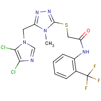 CAS:650592-14-6 | PC31823 | N1-[2-(trifluoromethyl)phenyl]-2-({5-[(4,5-dichloro-1H-imidazol-1-yl)methyl]-4-methyl-4H-1,2,4-triazol-3-yl}thio)acetamide