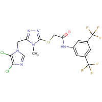 CAS:650592-16-8 | PC31824 | N1-[3,5-di(trifluoromethyl)phenyl]-2-({5-[(4,5-dichloro-1H-imidazol-1-yl)methyl]-4-methyl-4H-1,2,4-triazol-3-yl}thio)acetamide