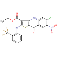CAS:680212-25-3 | PC31874 | Ethyl 4-amino-5-(4-chloro-3-nitrobenzoyl)-2-[2-(trifluoromethyl)anilino]thiophene-3-carboxylate