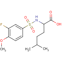 CAS:1214242-18-8 | PC3196 | 2-[(3-Fluoro-4-methoxyphenyl)sulphonylamino]-5-methylhexanoic acid