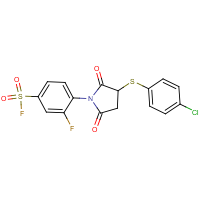CAS:284674-62-0 | PC31977 | 4-{3-[(4-chlorophenyl)thio]-2,5-dioxotetrahydro-1H-pyrrol-1-yl}-3-fluorobenzene-1-sulphonyl fluoride
