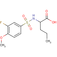 CAS:1301738-39-5 | PC3198 | 2-[(3-Fluoro-4-methoxyphenyl)sulphonylamino]pentanoic acid