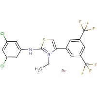 CAS:849066-27-9 | PC32224 | 2-(3,5-dichloroanilino)-4-[3,5-di(trifluoromethyl)phenyl]-3-ethyl-1,3-thiazol-3-ium bromide