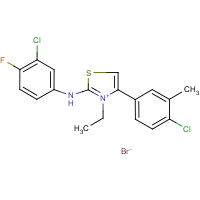 CAS:849066-28-0 | PC32225 | 2-(3-chloro-4-fluoroanilino)-4-(4-chloro-3-methylphenyl)-3-ethyl-1,3-thiazol-3-ium bromide
