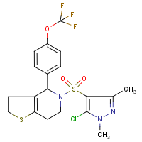 CAS:255872-73-2 | PC32319 | 5-[(5-chloro-1,3-dimethyl-1H-pyrazol-4-yl)sulphonyl]-4-[4-(trifluoromethoxy)phenyl]-4,5,6,7-tetrahyd