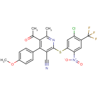 CAS:256414-71-8 | PC32336 | 5-acetyl-2-{[5-chloro-2-nitro-4-(trifluoromethyl)phenyl]thio}-4-(4-methoxyphenyl)-6-methylnicotinonitrile