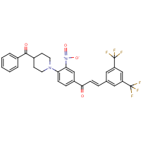 CAS:258353-15-0 | PC32423 | 1-[4-(4-benzoylpiperidino)-3-nitrophenyl]-3-[3,5-di(trifluoromethyl)phenyl]prop-2-en-1-one