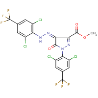 CAS:259175-31-0 | PC32457 | methyl 1-[2,6-dichloro-4-(trifluoromethyl)phenyl]-4-{2-[2,6-dichloro-4-(trifluoromethyl)phenyl]hydrazono}-5-oxo-4,5-dihydro-1H-pyrazole-3-carboxylate