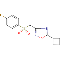 CAS:680215-95-6 | PC32562 | 5-Cyclobutyl-3-{[(4-fluorophenyl)sulphonyl]methyl}-1,2,4-oxadiazole