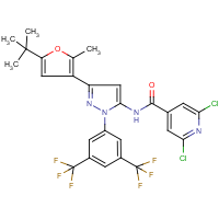 CAS:849066-59-7 | PC32574 | N-{1-[3,5-bis(trifluoromethyl)phenyl]-3-[5-(tert-butyl)-2-methyl-3-furyl]-1H-pyrazol-5-yl}-2,6-dichloroisonicotinamide