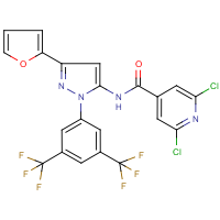CAS:849066-61-1 | PC32576 | N-[1-[3,5-bis(trifluoromethyl)phenyl]-3-(2-furyl)-1H-pyrazol-5-yl]-2,6-dichloroisonicotinamide