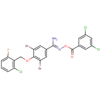 CAS:261714-81-2 | PC32582 | O1-(3,5-dichlorobenzoyl)-3,5-dibromo-4-[(2-chloro-6-fluorobenzyl)oxy]benzene-1-carbohydroximamide