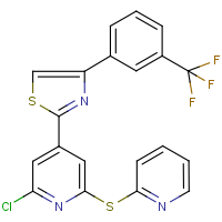 CAS:266361-97-1 | PC32634 | 2-[2-chloro-6-(2-pyridylthio)-4-pyridyl]-4-[3-(trifluoromethyl)phenyl]-1,3-thiazole