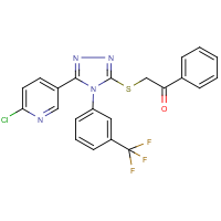 CAS:680217-01-0 | PC32654 | 2-({5-(6-chloro-3-pyridyl)-4-[3-(trifluoromethyl)phenyl]-4H-1,2,4-triazol-3-yl}thio)-1-phenylethan-1