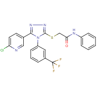CAS: 680217-05-4 | PC32658 | N1-Phenyl-2-({5-(6-chloropyridin-3-yl)-4-[3-(trifluoromethyl)phenyl]-4H-1,2,4-triazol-3-yl}thio)acetamide