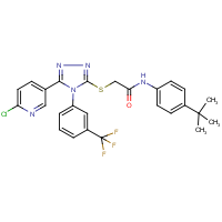 CAS:680217-06-5 | PC32659 | N1-[4-(tert-butyl)phenyl]-2-({5-(6-chloro-3-pyridyl)-4-[3-(trifluoromethyl)phenyl]-4H-1,2,4-triazol-3-yl}thio)acetamide