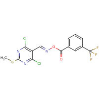 CAS:680217-29-2 | PC32667 | 4,6-dichloro-2-(methylthio)-5-[({[3-(trifluoromethyl)benzoyl]oxy}imino)methyl]pyrimidine