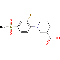 CAS: 914637-67-5 | PC3513 | 1-[2-Fluoro-4-(methylsulphonyl)phenyl]piperidine-3-carboxylic acid