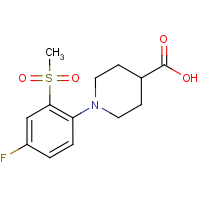CAS: 914637-73-3 | PC3517 | 1-[4-Fluoro-2-(methylsulphonyl)phenyl]piperidine-4-carboxylic acid