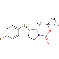 CAS:1289584-88-8 | PC408335 | (S)-3-(4-Fluoro-phenylsulfanyl)-pyrrolidine-1-carboxylic acid tert-butyl ester