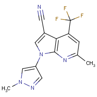 CAS: | PC410072 | 6-Methyl-1-(1-methyl-1H-pyrazol-4-yl)-4-(trifluoromethyl)-1H-pyrrolo[2,3-b]pyridine-3-carbonitrile