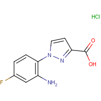 CAS:  | PC410073 | 1-(2-Amino-4-fluorophenyl)-1H-pyrazole-3-carboxylic acid hydrochloride
