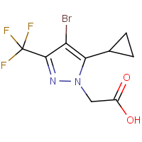 CAS:1001518-92-8 | PC410278 | [4-Bromo-5-cyclopropyl-3-(trifluoromethyl)-1H-pyrazol-1-yl]acetic acid