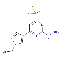 CAS:1004644-05-6 | PC410328 | 4-(1-Ethyl-1H-pyrazol-4-yl)-2-hydrazinyl-6-(trifluoromethyl)pyrimidine