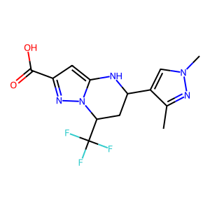 CAS:1005560-38-2 | PC410334 | 5-(1,3-Dimethyl-1H-pyrazol-4-yl)-7-(trifluoromethyl)-4,5,6,7-tetrahydropyrazolo[1,5-a]pyrimidine-2-carboxylic acid