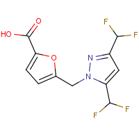 CAS:1005565-98-9 | PC410335 | 5-{[3,5-Bis(difluoromethyl)-1H-pyrazol-1-yl]methyl}furan-2-carboxylic acid
