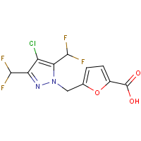 CAS:1005583-72-1 | PC410341 | 5-{[4-Chloro-3,5-bis(difluoromethyl)-1H-pyrazol-1-yl]methyl}furan-2-carboxylic acid