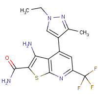 CAS:1005696-22-9 | PC410363 | 3-Amino-4-(1-ethyl-3-methyl-1H-pyrazol-4-yl)-6-(trifluoromethyl)thieno[2,3-b]pyridine-2-carboxamide